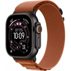 Apple Watch Ultra 3 GPS + Cellular, 49mm Black Titanium Case with Terra Cotta Alpine Loop - Small